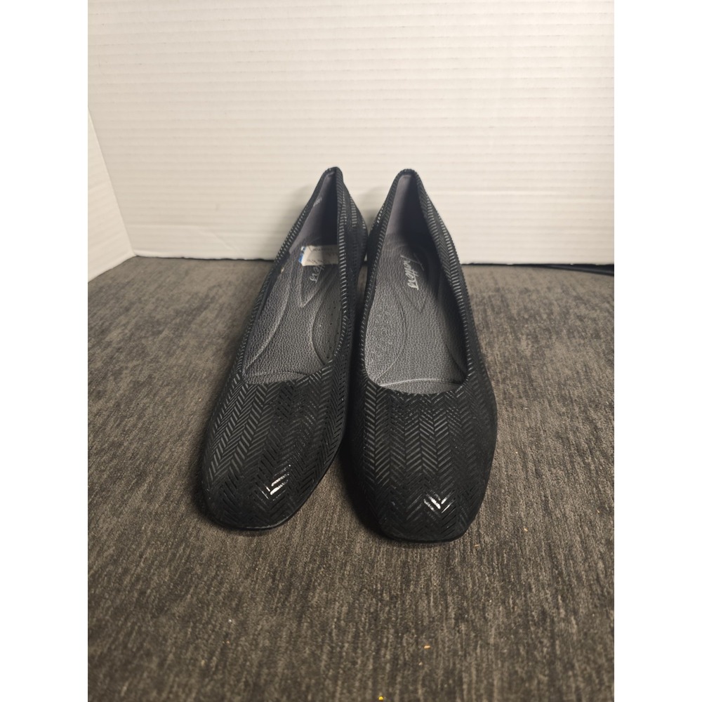 Trotters Lauren Women Dress Shoes 8.5N Black Low‎ Wedge Comfort Minimalist